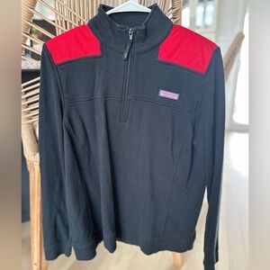 Vineyard Vines black and Red quarter zip